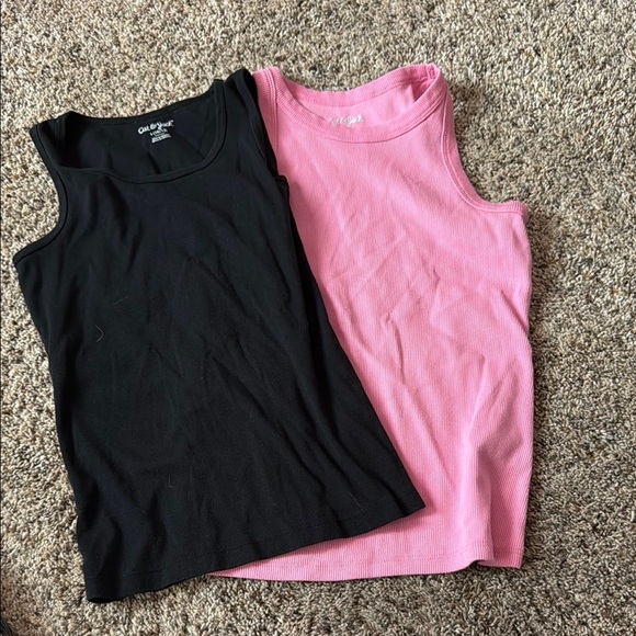Cat & Jack Classic Black and Pink Tank Tops - Picture 1 of 4